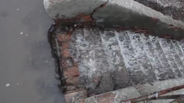 Auto Verkeer Overstroomde Stad Straat Tijdens Zware Regen Zware Regenval — Stockvideo