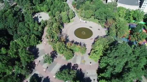 上から公園公園の英雄の上に4K空中飛行 Dnipro Ukraine — ストック動画