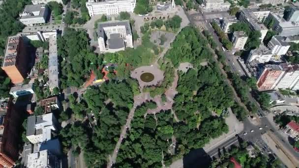 Aerial Fliegen Über Dem Park Helden Von Oben Dnipro Ukraine — Stockvideo