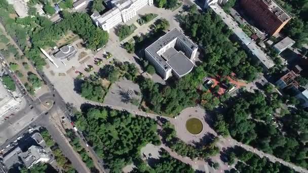 Aérea Volando Por Encima Los Héroes Park Park Desde Arriba — Vídeos de Stock