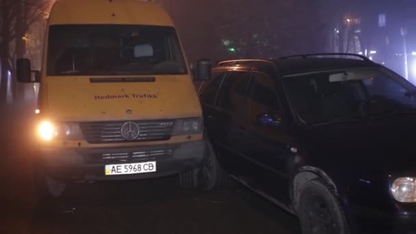 Ukraine Dnipro Dnepr Polizei Untersucht Dramatischen Tödlichen Autounfall Szene Kreuzung — Stockvideo