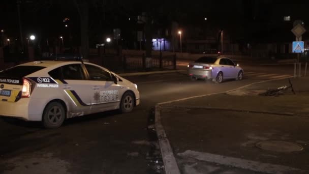 Ukraina Dnipro Dnepr Polisen Undersöka Dramatiska Dödlig Bilolycka Scen Toronto — Stockvideo