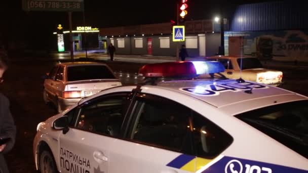 Полиция Днепра Расследует Драматическое Место Дтп Смертельным Исходом Торонто — стоковое видео