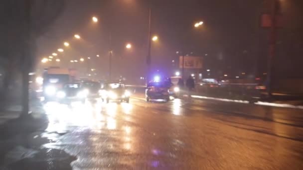 Ukraina Dnipro Dnepr Policja Bada Dramatyczne Śmiertelne Miejsce Wypadku Samochodowego — Wideo stockowe