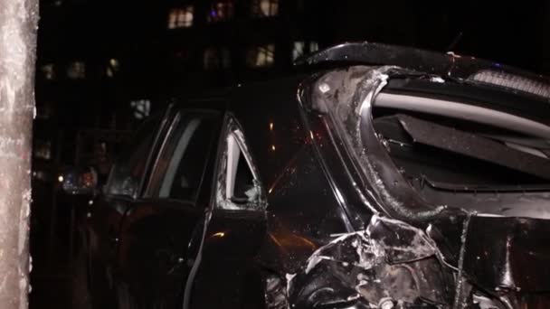 Ukrayna Dnipro Dnepr Polisi Toronto Kavşağındaki Dramatik Araba Kazası Sahnesini — Stok video