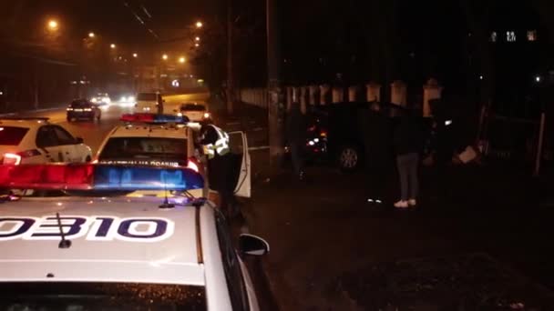 Oekraïne Dnipro Dnepr Politie Onderzoekt Dramatische Fatale Auto Ongeluk Scène — Stockvideo