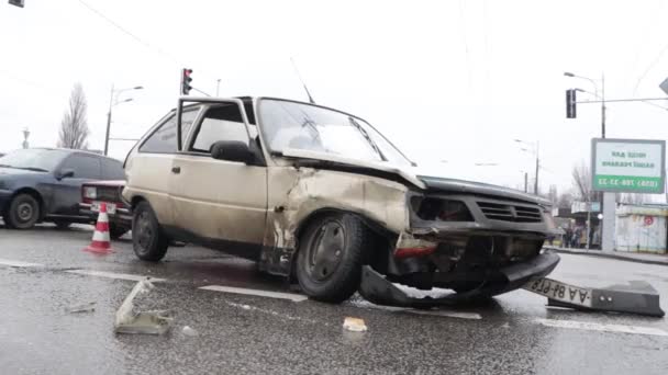 Ουκρανία Dnipro Dnepr Αστυνομία Διερευνήσει Δραματικό Θανατηφόρο Ατύχημα Σκηνή Στο — Αρχείο Βίντεο