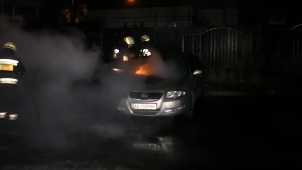 Grande Fogo Fumaça Negra Atirando Uma Altura Ucrânia Dnepr Dnipro — Vídeo de Stock