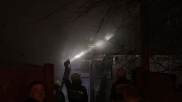 Большой Пожар Черный Дым Стрельба Высоты Украина Днепр Днепр — стоковое видео