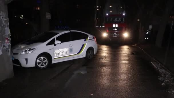 Oekraïne Dnipro Dnepr Politie Onderzoekt Dramatische Fatale Auto Ongeluk Scène — Stockvideo