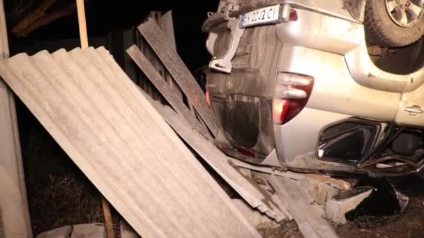Ukraina Dnipro Dnepr Policja Bada Dramatyczne Śmiertelne Miejsce Wypadku Samochodowego — Wideo stockowe