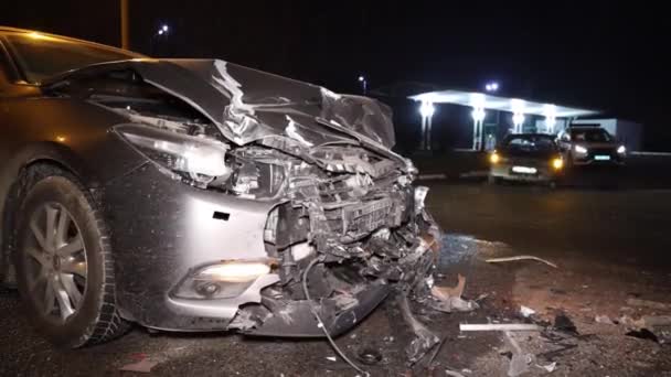 Ukraine Dnipro Dnepr Politiet Undersøge Dramatiske Fatale Bilulykke Scene Toronto – Stock-video