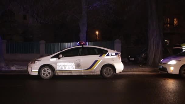 Ukraine Dnipro Dnepr Police Investigate Dramatic Fatal Car Accident Scene — Stock Video