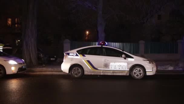 Ukraine Dnipro Dnepr Police Investigate Dramatic Fatal Car Accident Scene — Stock Video