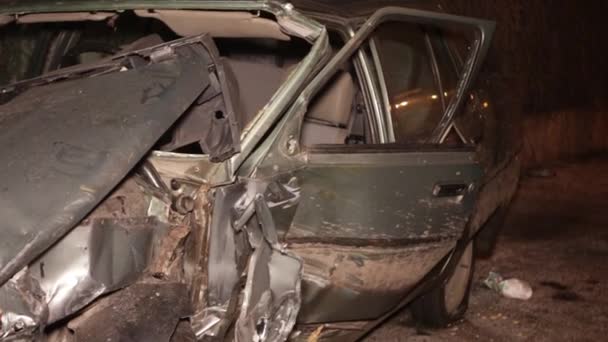 Ukraina Dnipro Dnepr Polisi Menyelidiki Dramatis Fatal Kecelakaan Mobil Adegan — Stok Video