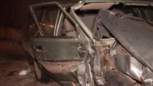 Ucrania Dnipro Dnepr Policía Investigar Dramático Fatal Accidente Coche Escena — Vídeos de Stock