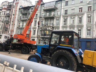 Ukrayna, Kiev 'deki Saxagan Sokağı' nın onarımı - 2019