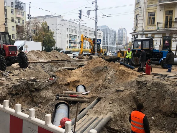 Ukrayna, Kiev 'deki Saxagan Sokağı' nın onarımı - 2019