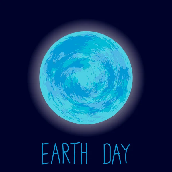 Earth Day Illustration. Planet Erde auf dunkelblau — Stockvektor