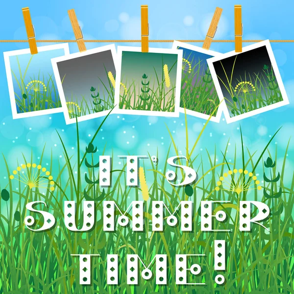 Concept Summer. Sky, blur, field grass — Stock Vector