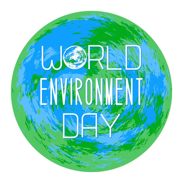Día Mundial del Medio Ambiente. Texto con el nombre de la fiesta — Vector de stock
