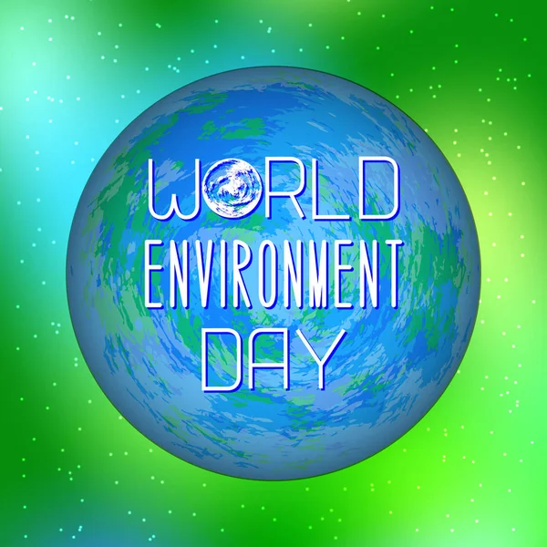 Día Mundial del Medio Ambiente. Planeta Tierra como fondo para el texto — Vector de stock