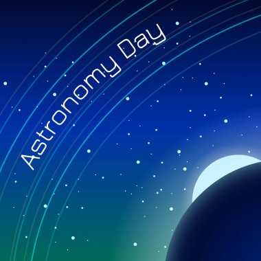 Astronomi gün. Gece gökyüzünde yıldızlar ve gezegenler ile.