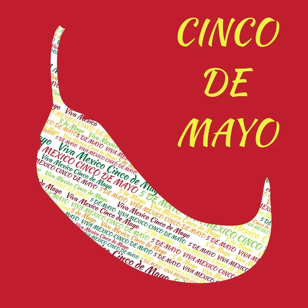 Cinco de Mayo. Jalapeno biber içindeki metin ile