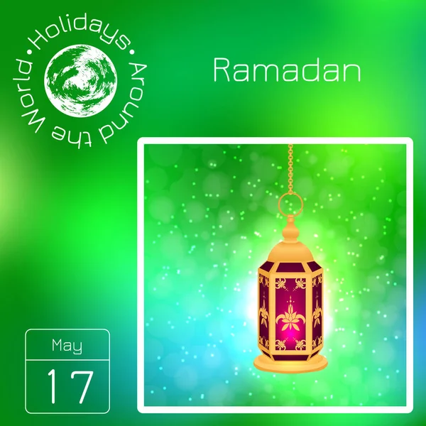 Calendrier des séries. Vacances autour du monde. Événement de chaque jour de l'année. Ramadan Kareem . — Image vectorielle