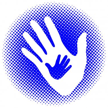 Mutlu Babalar günü. Siluetleri el izi