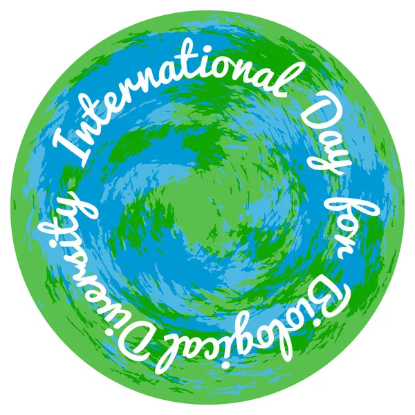 Día Internacional de la Diversidad Biológica. Planeta Tierra sobre un fondo blanco — Vector de stock