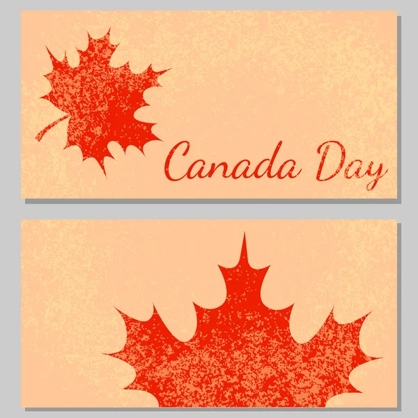 Kanada-Tag. Beiger Hintergrund. Teil des Ahornblattes — Stockvektor