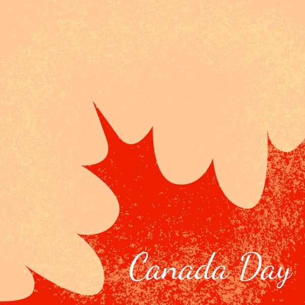 Ημέρα του Καναδά. Μπεζ φόντο. Μέρος της maple leaf — Διανυσματικό Αρχείο