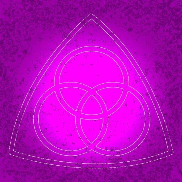 Domingo da Trindade. Feriado cristão. Três círculos, um triângulo arredondado. Em um fundo grunge roxo — Vetor de Stock