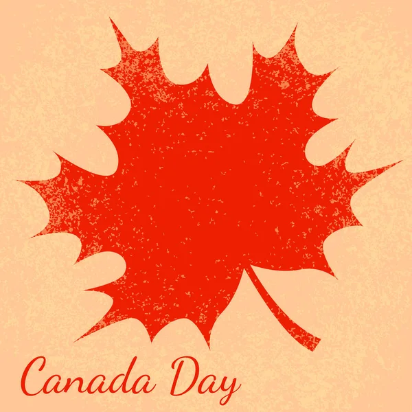 Den Kanady. Béžové pozadí, červený javor dovolené — Stockový vektor