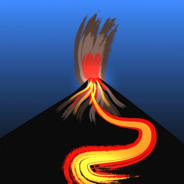 Kilauea volkan Hawaii Adası patlar. Lav büyük akış