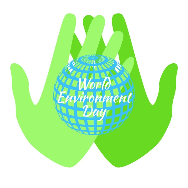 Journée mondiale de l'environnement. Mains tenant une Terre . — Image vectorielle