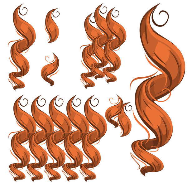 Листья волос. Набор отдельных элементов и композиций
.