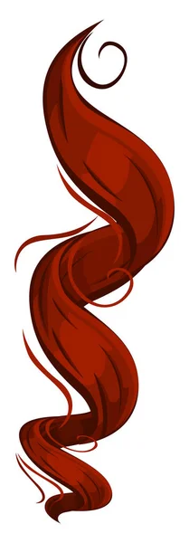 Mechones de pelo. Ilustración vectorial aislada sobre fondo blanco. Color de pelo rojo oscuro . — Vector de stock