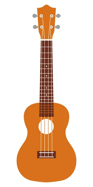 Gitar Ukulele Hawaiian. String alat musik. Ilustrasi vektor sederhana . - Stok Vektor