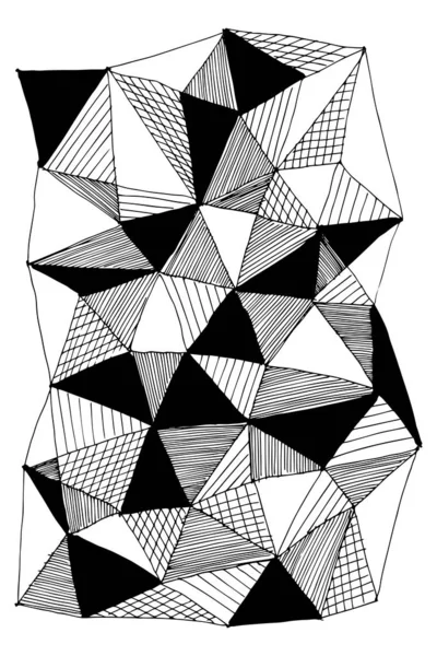 Schwarz-Weiß-Grafiken. Geometrische Figuren. Vektorillustration — Stockvektor