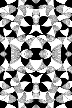 Siyah beyaz grafikler. Geometrik şekiller. Vektör illüstrasyonu