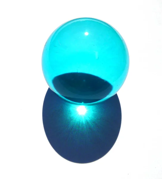Quartz ball Crystal Gemstone Transparent. Isolated on white background. — Stock Photo, Image