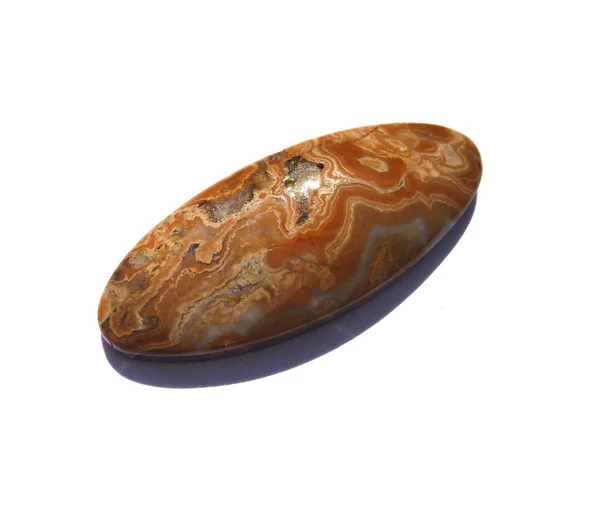 Jasper mineral oval ädelsten. Glänsande, skiktad — Stockfoto