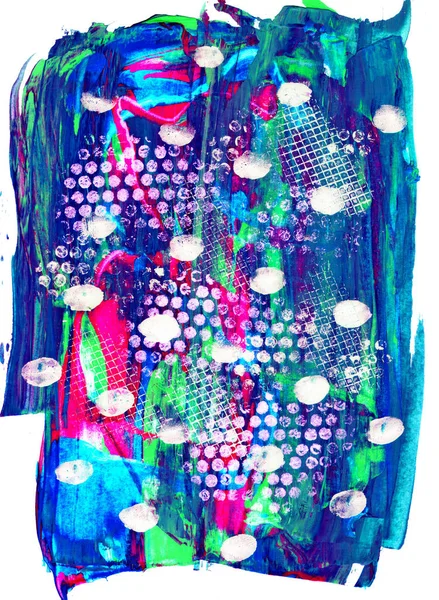 Абстрактный синий фон. Акриловая текстура с элементами смешанных медиатехнологий — стоковое фото
