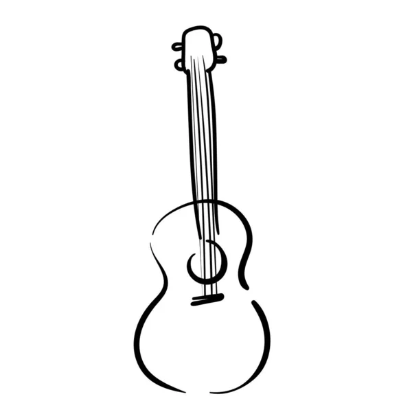 Hawaiian guitar, ukulele. Vector doodle illustration. Musical instrument — Stock Vector