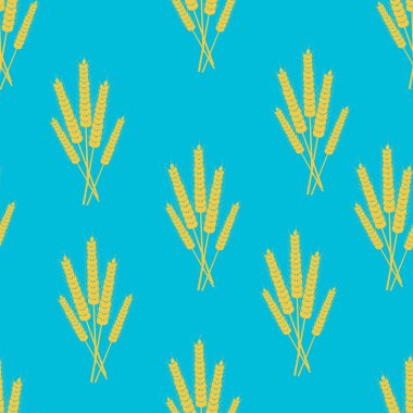 Sheaves of ears of grain crops, wheat, rye. Seamless pattern.