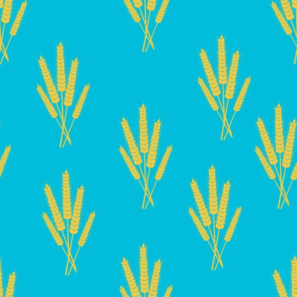 Sheaves of ears of grain crops, wheat, rye. Seamless pattern. — 图库矢量图片
