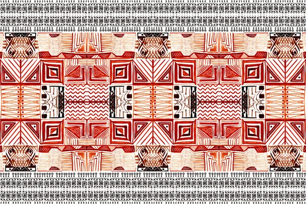 Pintura de aborígenes tribais africanos. Padrão horizontal de dois tipos de design. Padrão sem costura . — Fotografia de Stock