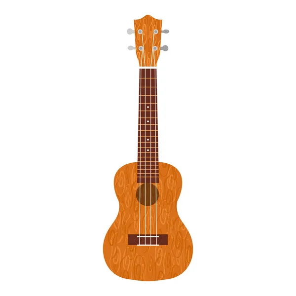 Gitar Ukulele Hawaiian Dari Kayu Cokelat Ilustrasi Vektor Realistis - Stok Vektor